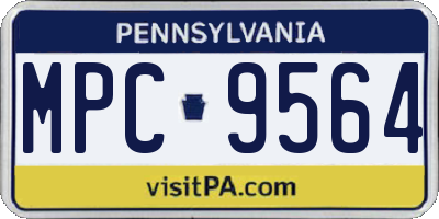 PA license plate MPC9564