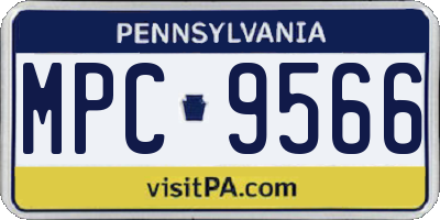 PA license plate MPC9566