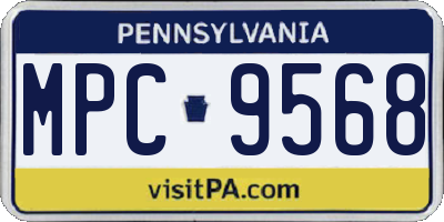 PA license plate MPC9568