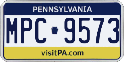 PA license plate MPC9573