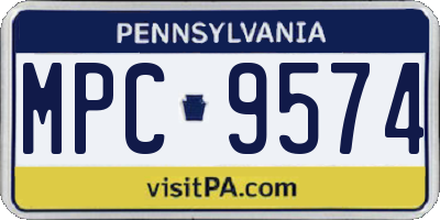 PA license plate MPC9574