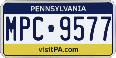 PA license plate MPC9577