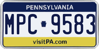 PA license plate MPC9583