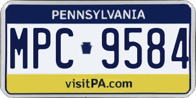 PA license plate MPC9584