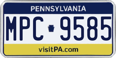 PA license plate MPC9585