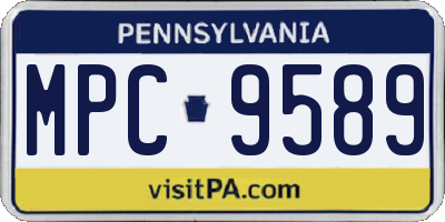 PA license plate MPC9589