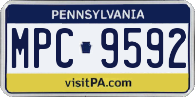 PA license plate MPC9592