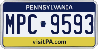 PA license plate MPC9593