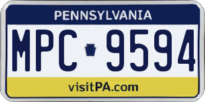 PA license plate MPC9594