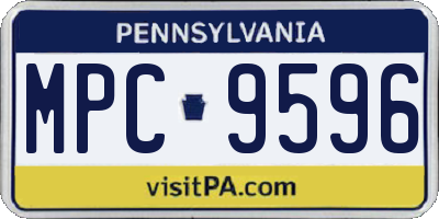 PA license plate MPC9596