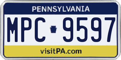 PA license plate MPC9597