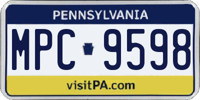 PA license plate MPC9598