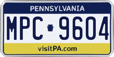 PA license plate MPC9604