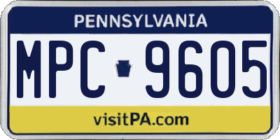 PA license plate MPC9605