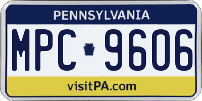 PA license plate MPC9606