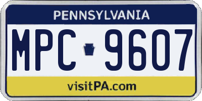 PA license plate MPC9607