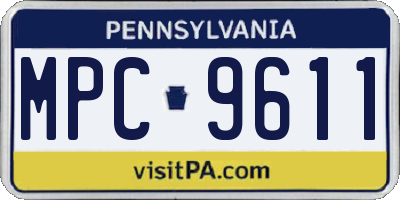 PA license plate MPC9611