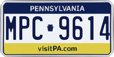 PA license plate MPC9614