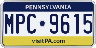 PA license plate MPC9615