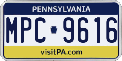 PA license plate MPC9616