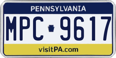 PA license plate MPC9617