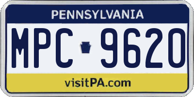 PA license plate MPC9620