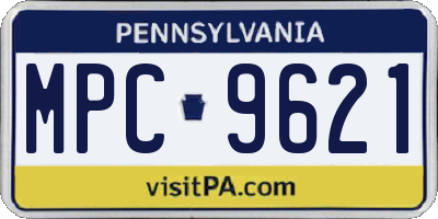 PA license plate MPC9621