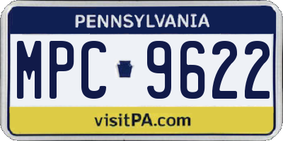 PA license plate MPC9622