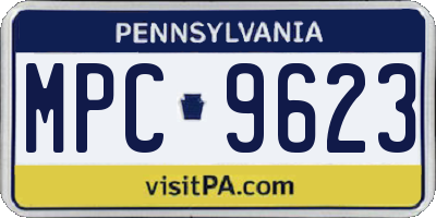 PA license plate MPC9623