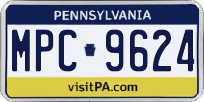 PA license plate MPC9624