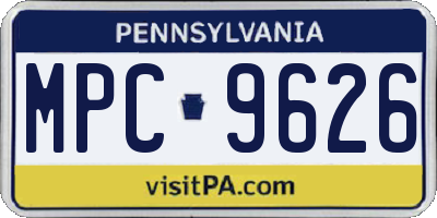 PA license plate MPC9626