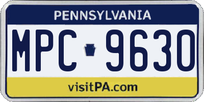 PA license plate MPC9630