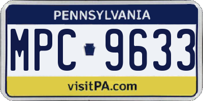 PA license plate MPC9633