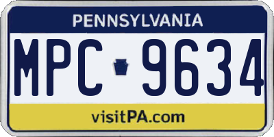 PA license plate MPC9634