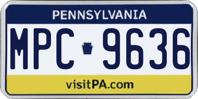 PA license plate MPC9636