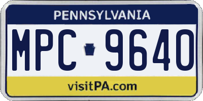 PA license plate MPC9640