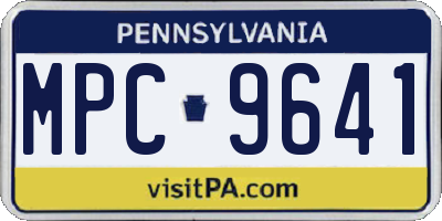 PA license plate MPC9641
