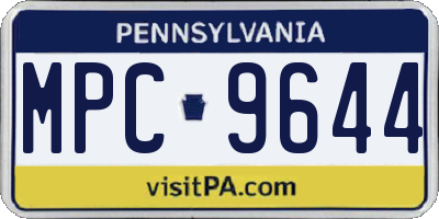 PA license plate MPC9644