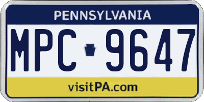 PA license plate MPC9647