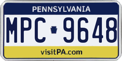 PA license plate MPC9648