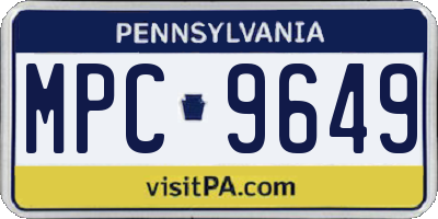 PA license plate MPC9649