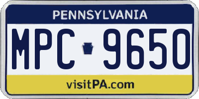 PA license plate MPC9650