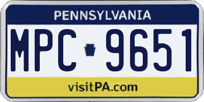 PA license plate MPC9651
