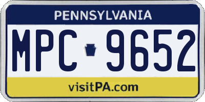 PA license plate MPC9652