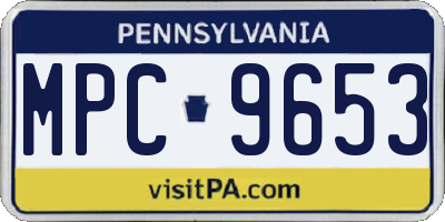 PA license plate MPC9653