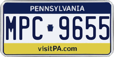 PA license plate MPC9655