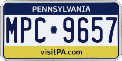 PA license plate MPC9657