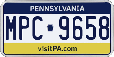 PA license plate MPC9658
