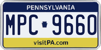 PA license plate MPC9660
