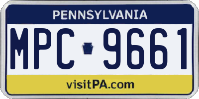 PA license plate MPC9661